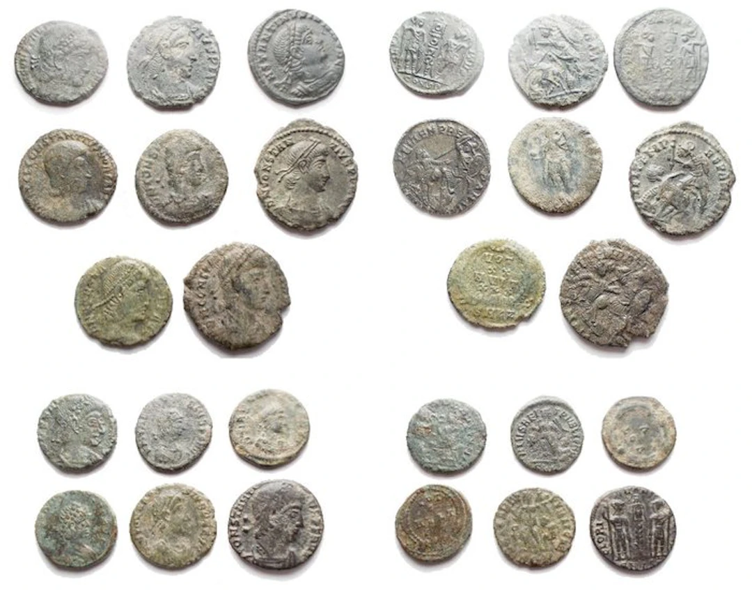 Roman Empire Lot of 14 Æ coins 4th century AD (No reserve price)