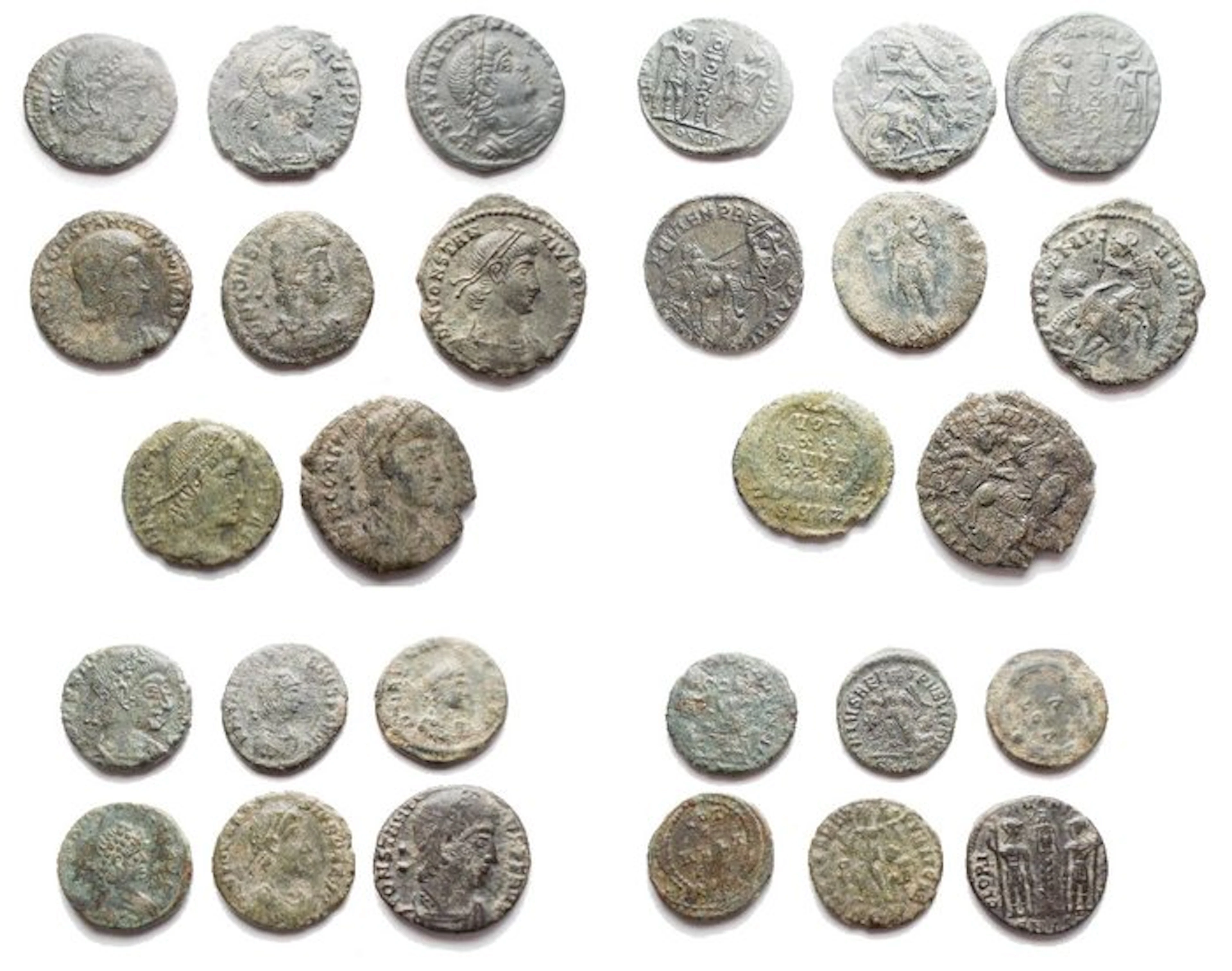 Roman Empire Lot of 14 Æ coins 4th century AD (No reserve price)