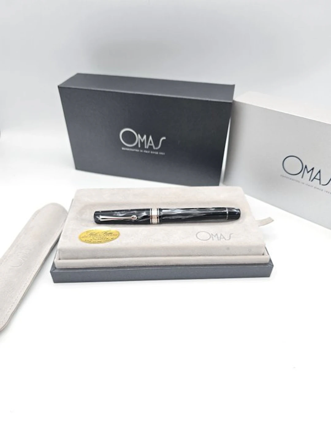 Omas - OMAS paragon art deco grey pearl Celluloid Fountain Pen - Fountain pen