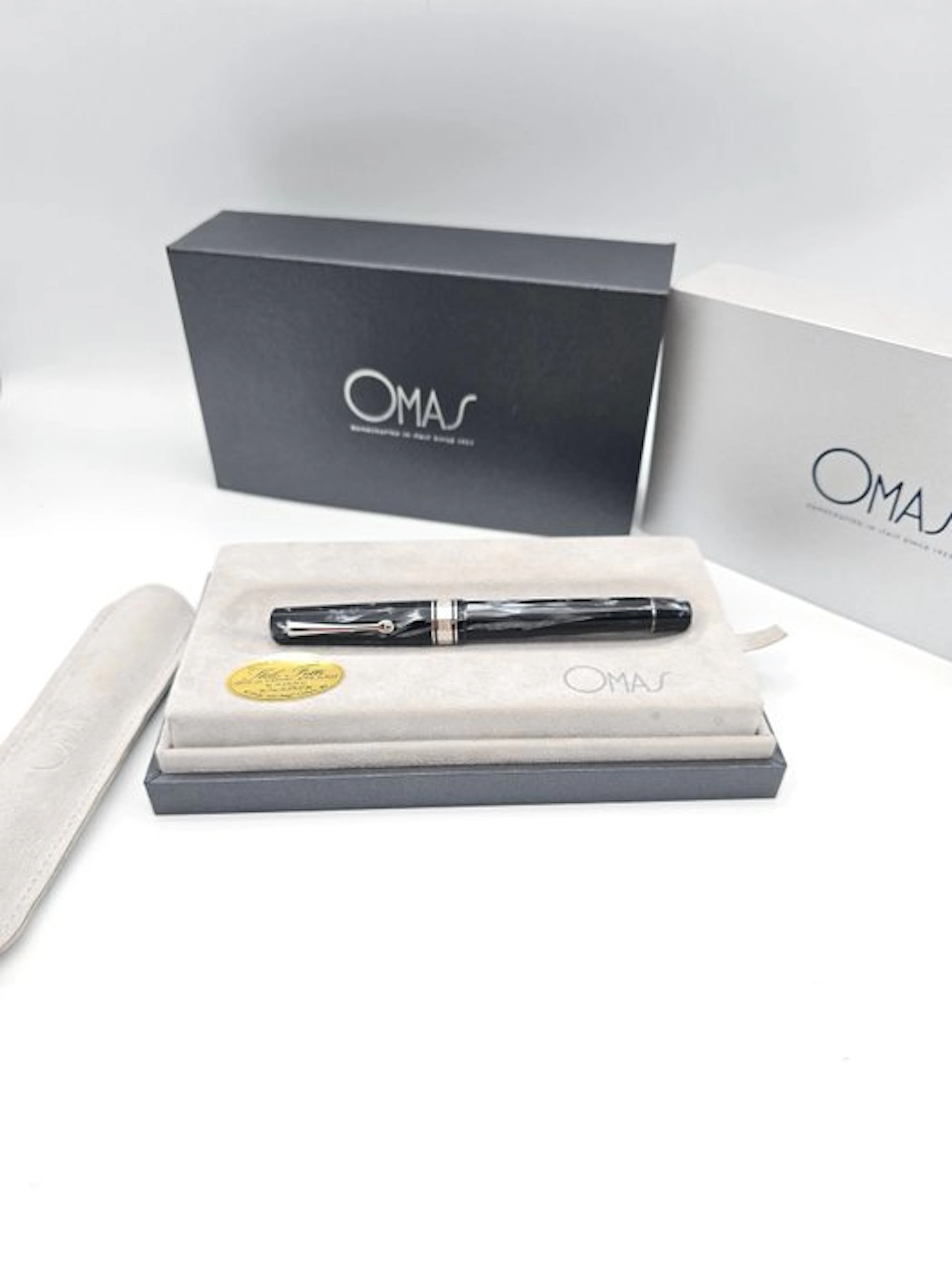Omas - OMAS paragon art deco grey pearl Celluloid Fountain Pen - Fountain pen