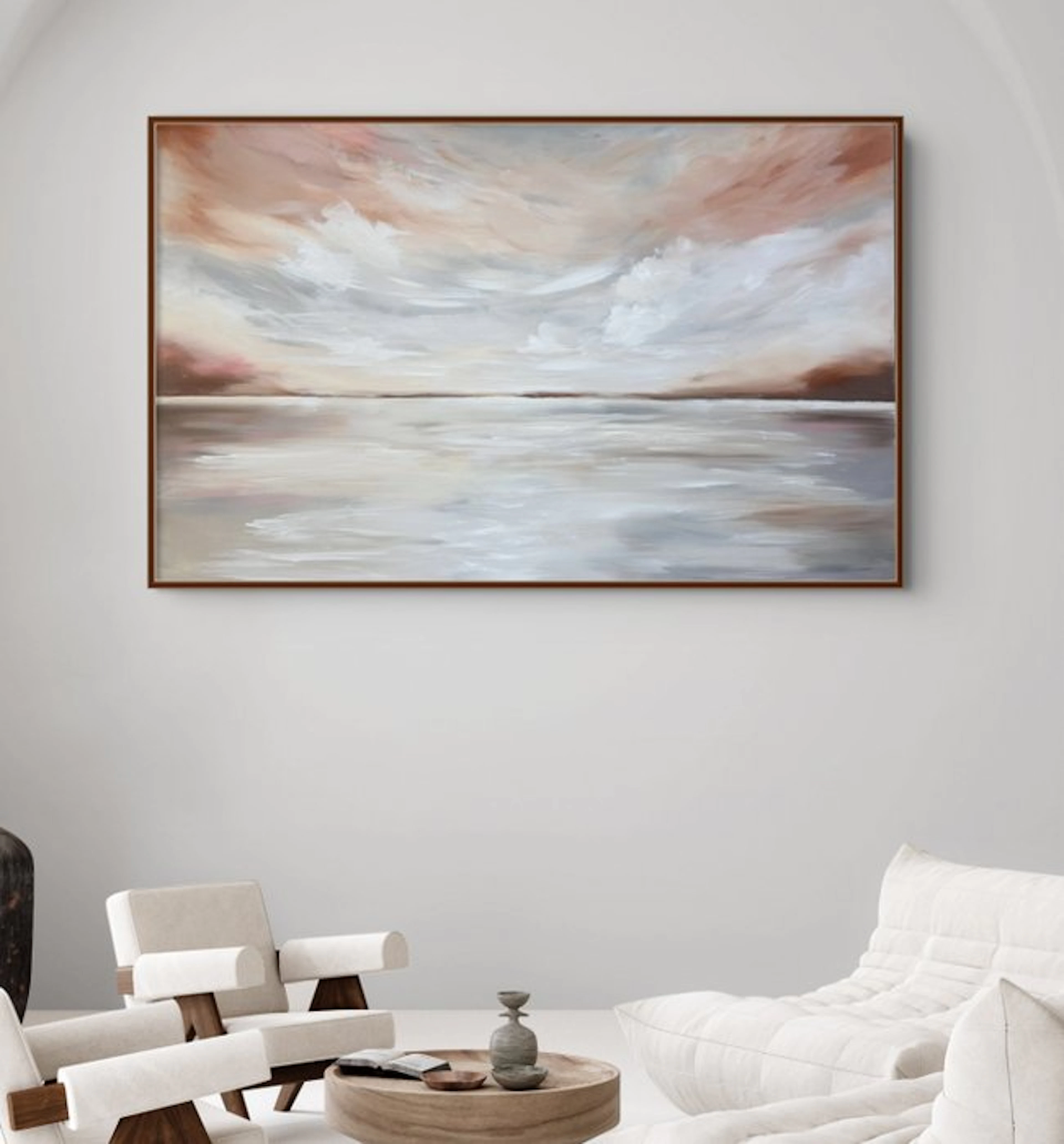 Irina Morisch - Soft horizon- abstract seascape original artwork -