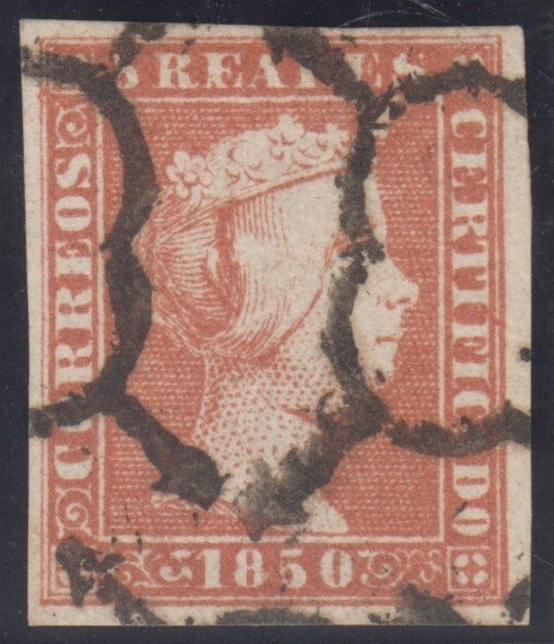 Spain 1850 - Isabel II. 5 reales, red. - Edifil 3