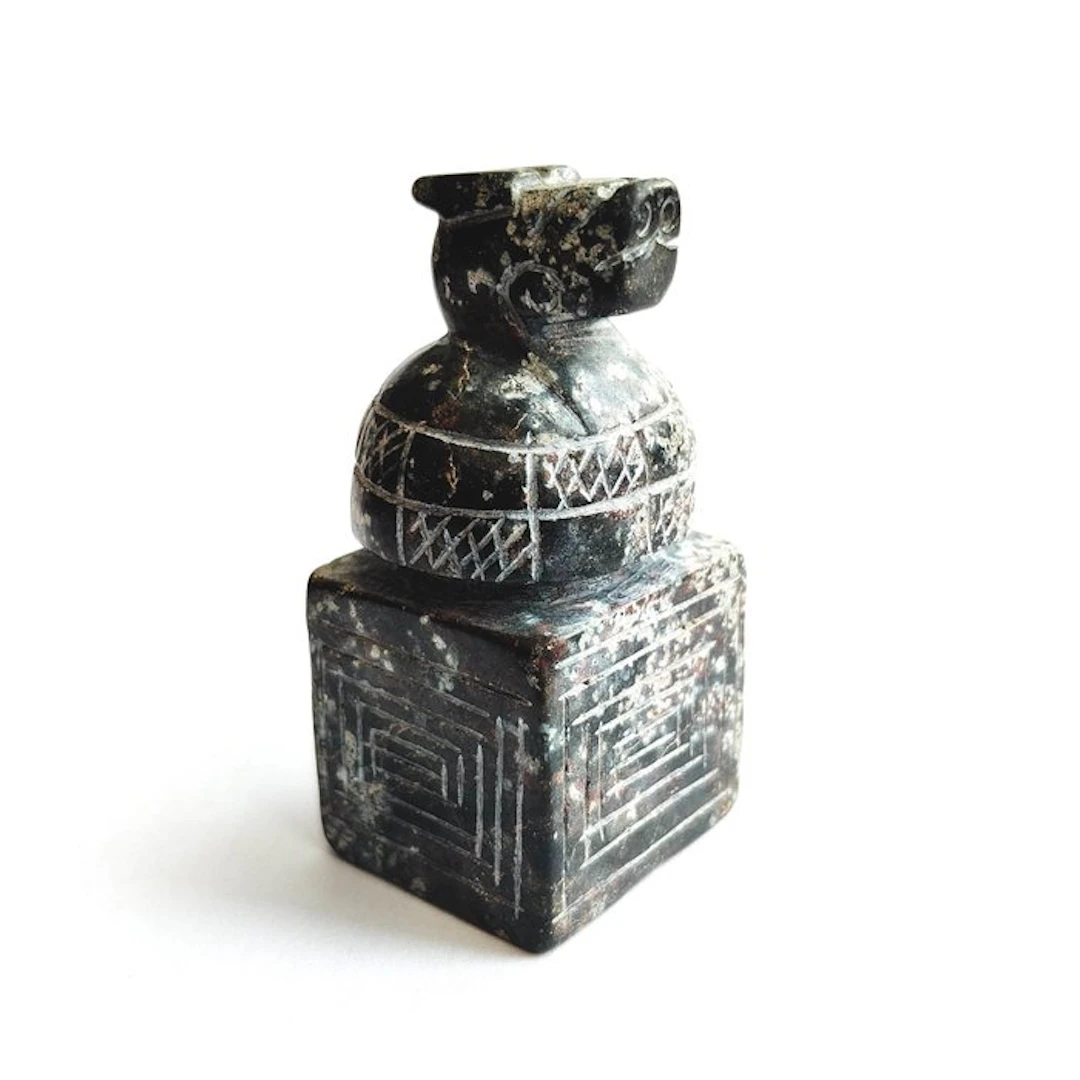 Silk Road, Central Asia Schist Chess Game Carved Horse Bead Element - 64 mm