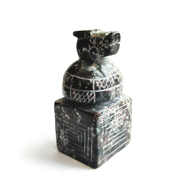 Silk Road, Central Asia Schist Chess Game Carved Horse Bead Element - 64 mm