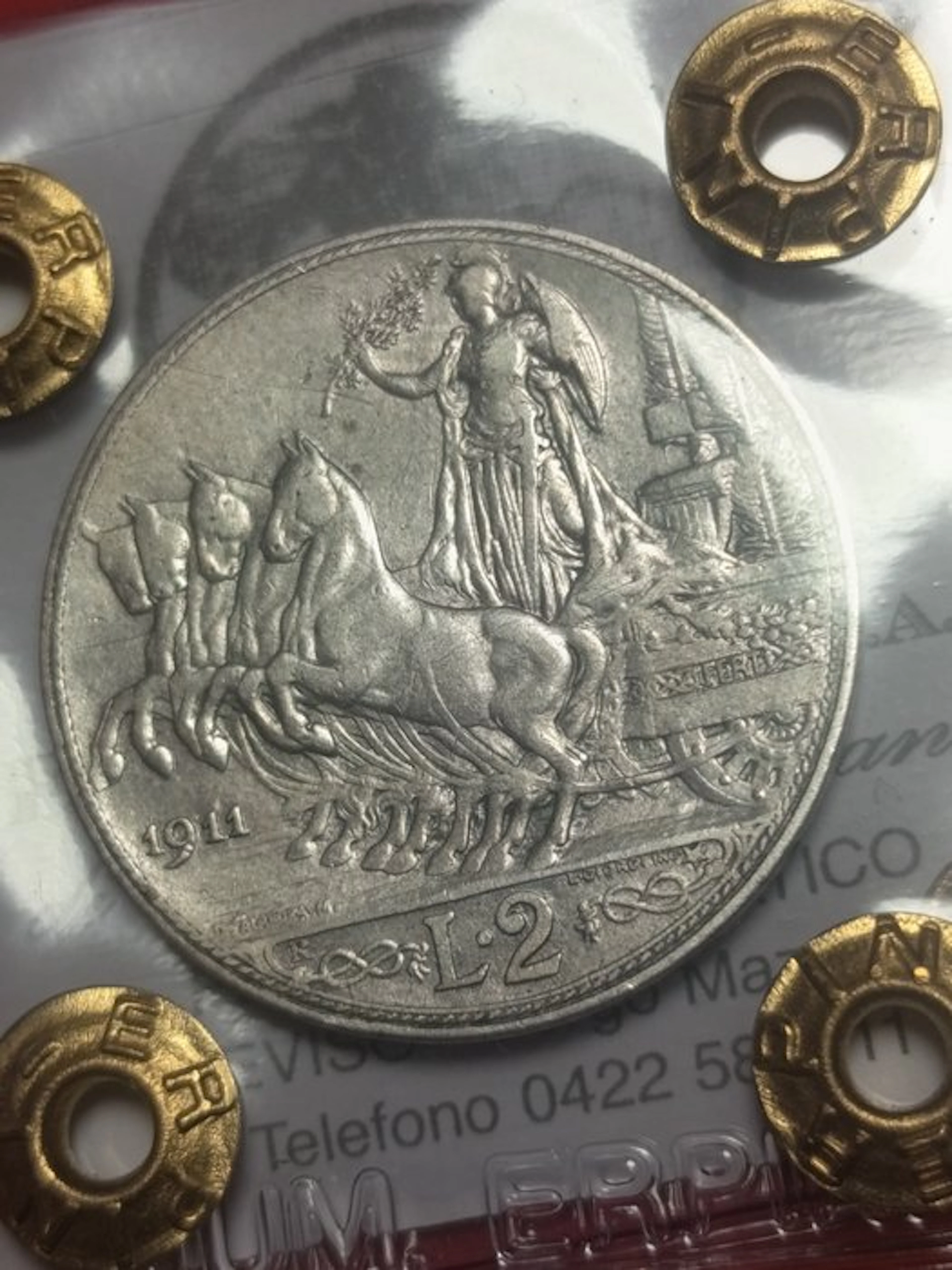 Italy, Kingdom Vittorio Emanuele III. 1 Lira 1911 "Quadriga Veloce"