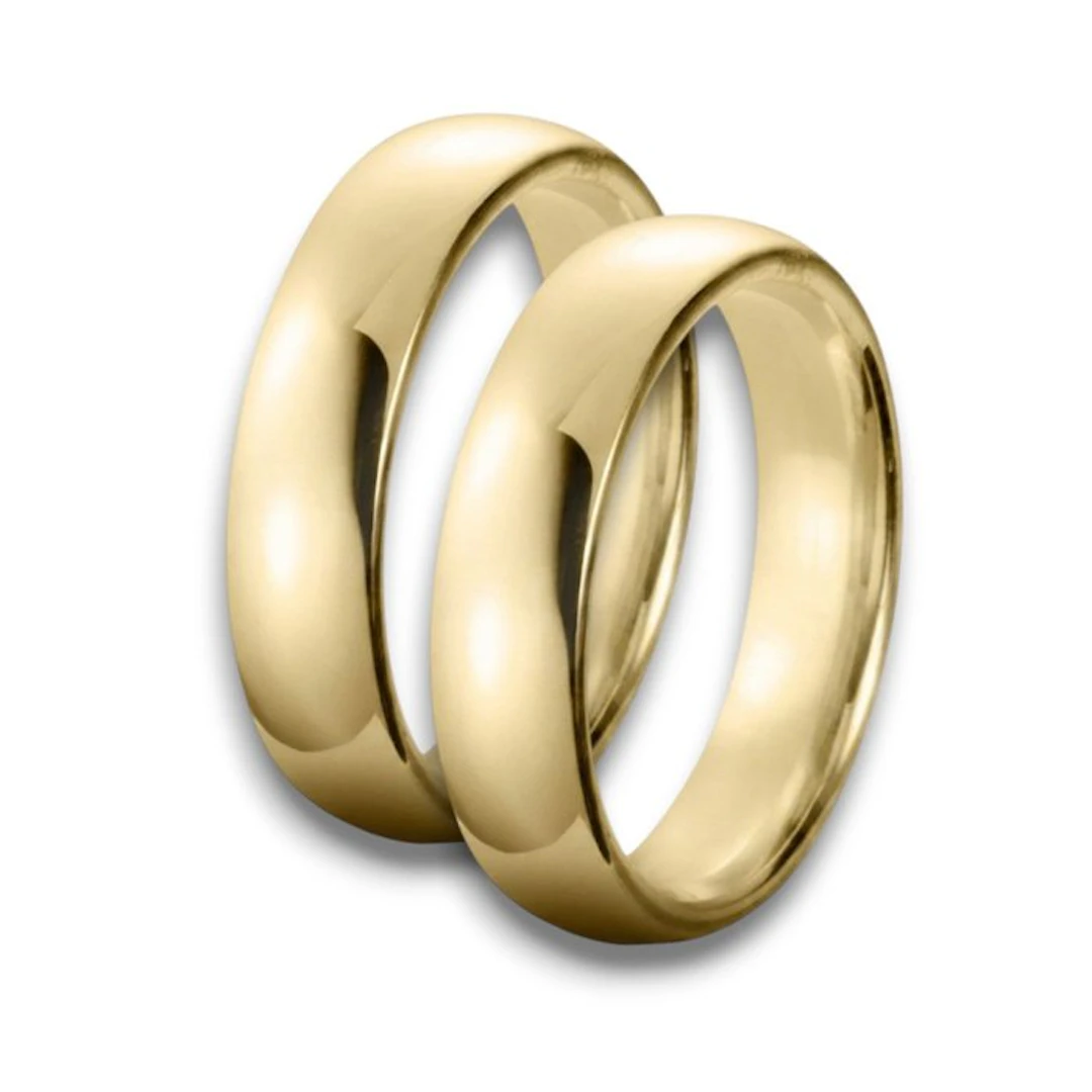 Wedding ring - 18 kt. Yellow gold - Comfortable wedding bands, 5mm, 16g total.