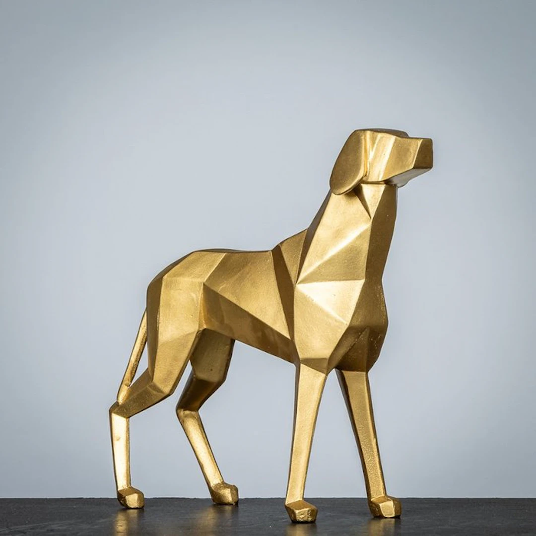 Figurine - Golden dog - Polyresin
