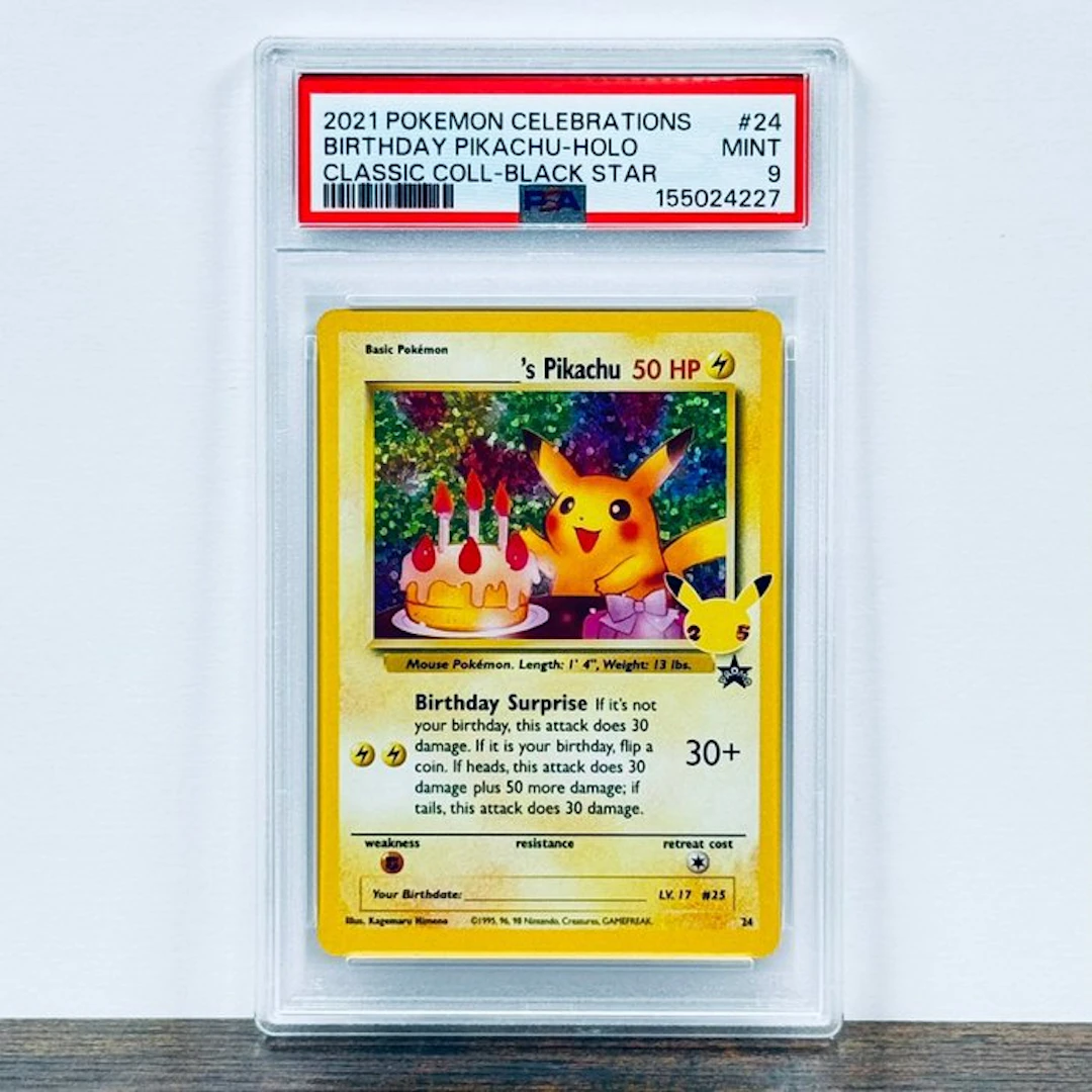 Pokémon Graded card - Birthday Pikachu Holo 24 – Pokémon - PSA 9