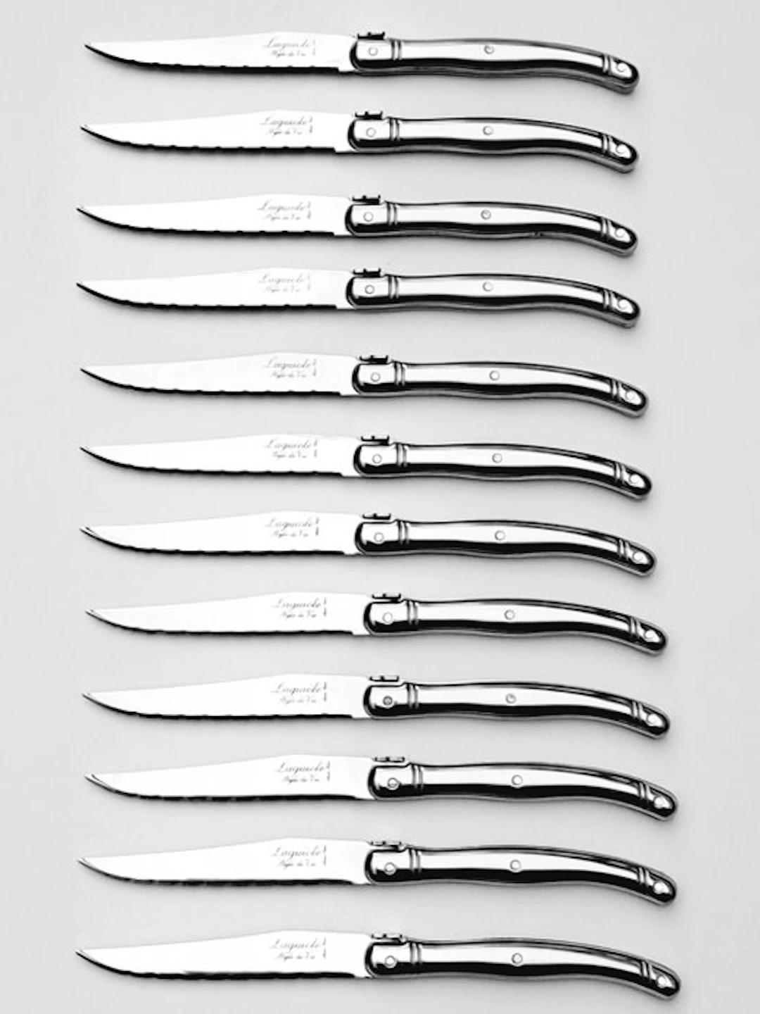 Laguiole - 12x Steak Knives - completely Stainless Steel...