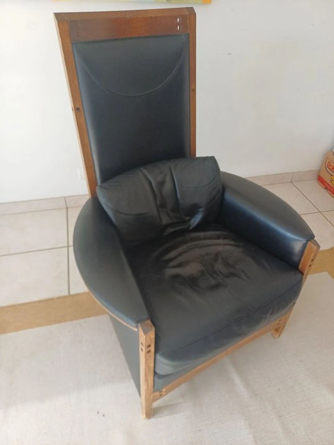 Giorgetti - Umberto Asnago - Armchair - High-back armchair - Leather, Wood