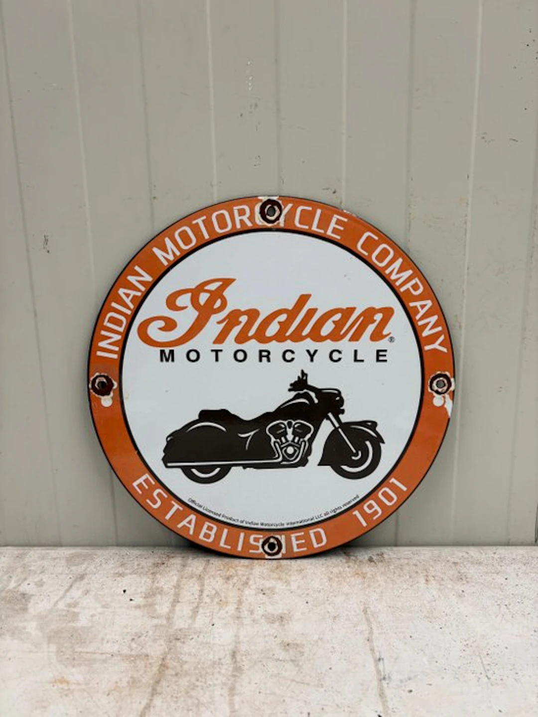 Indian Motorcycle – Rond Emaille Motor Reclamebord –...
