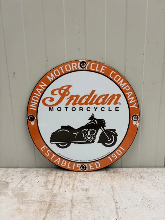 Indian Motorcycle – Rond Emaille Motor Reclamebord –...