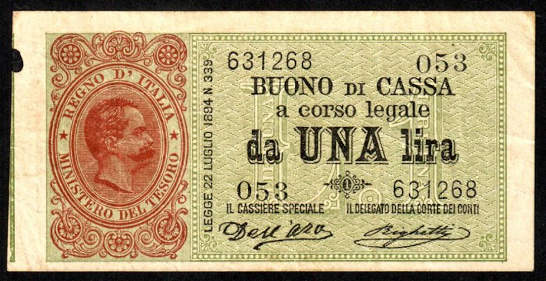 Italy. - 1 Lira 21/09/1894 "Umberto I" - R2 - Gigante BS...