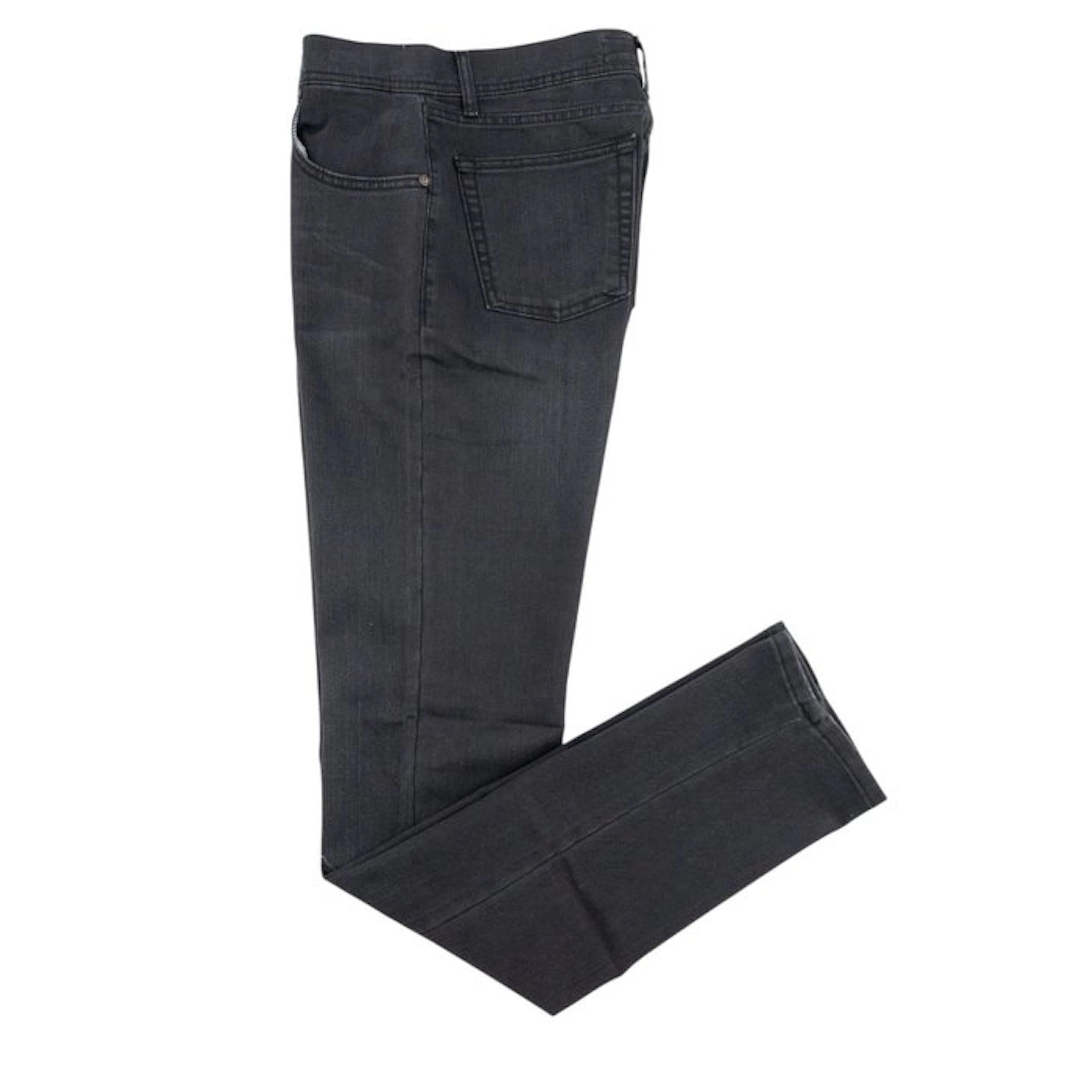 LUIGI BORRELLI NAPOLI - 47 IT - Solid Black Denim Jeans...