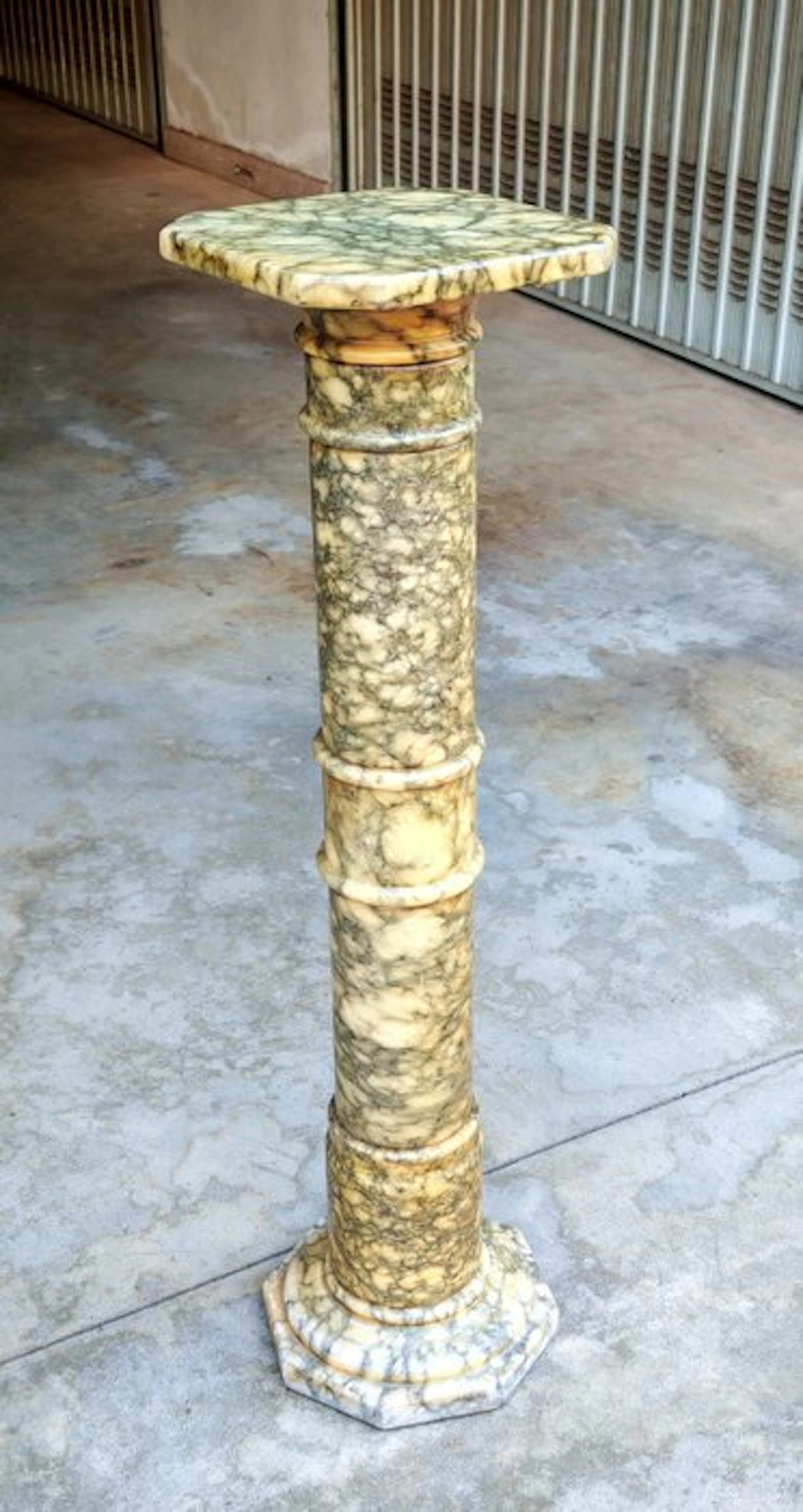 Neoclassical Style Column - 1930-1940 - Floral Alabaster