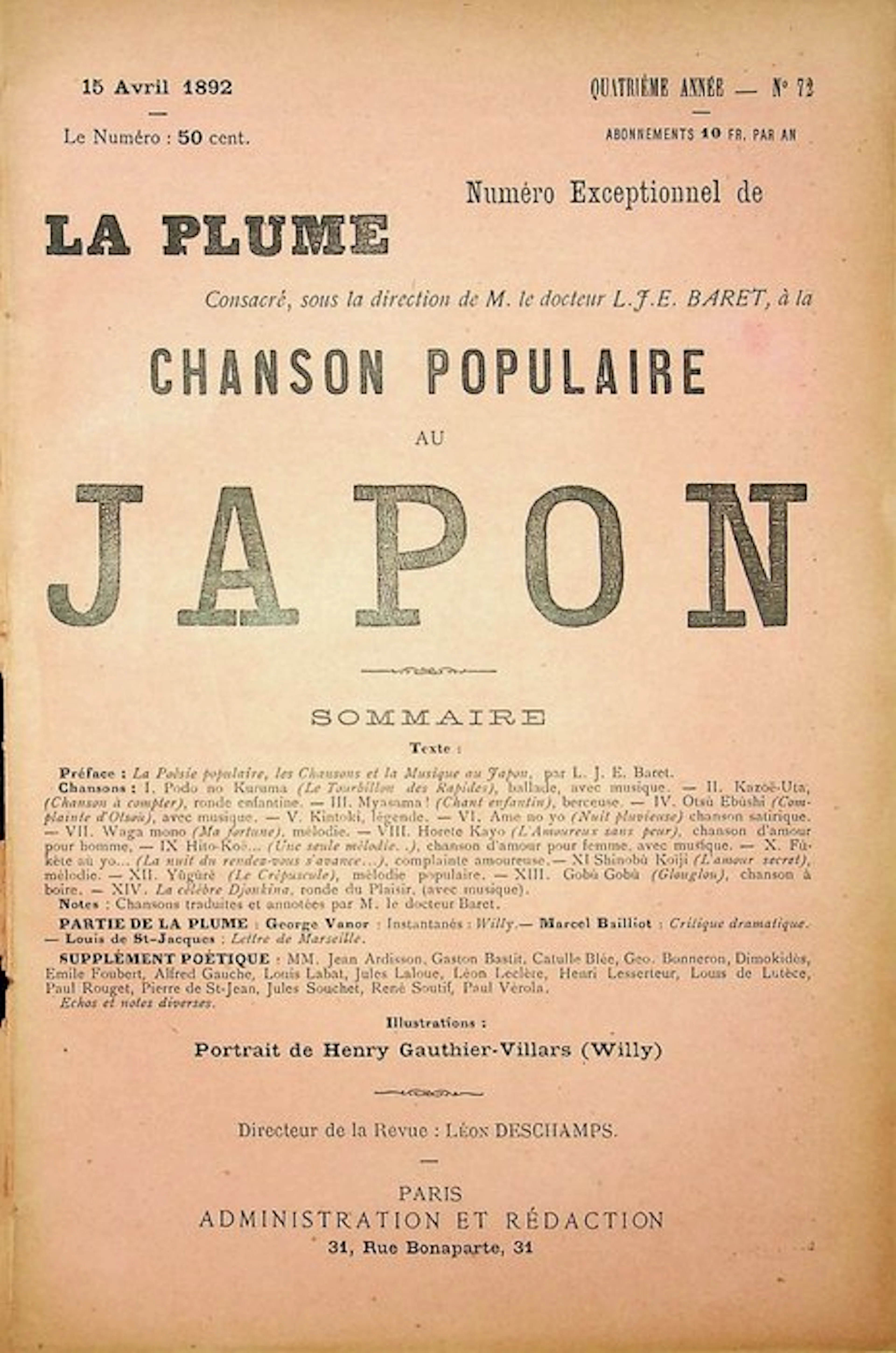 [Japon, Revue La Plume