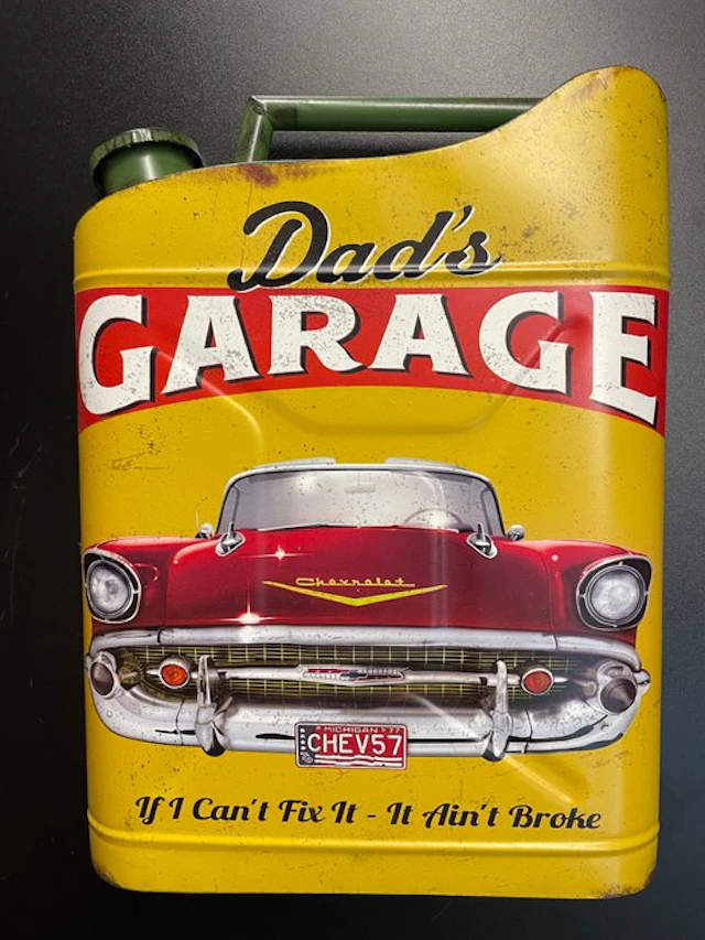Tin sign Canister 48 cm Decoration USA classic car Chevy...
