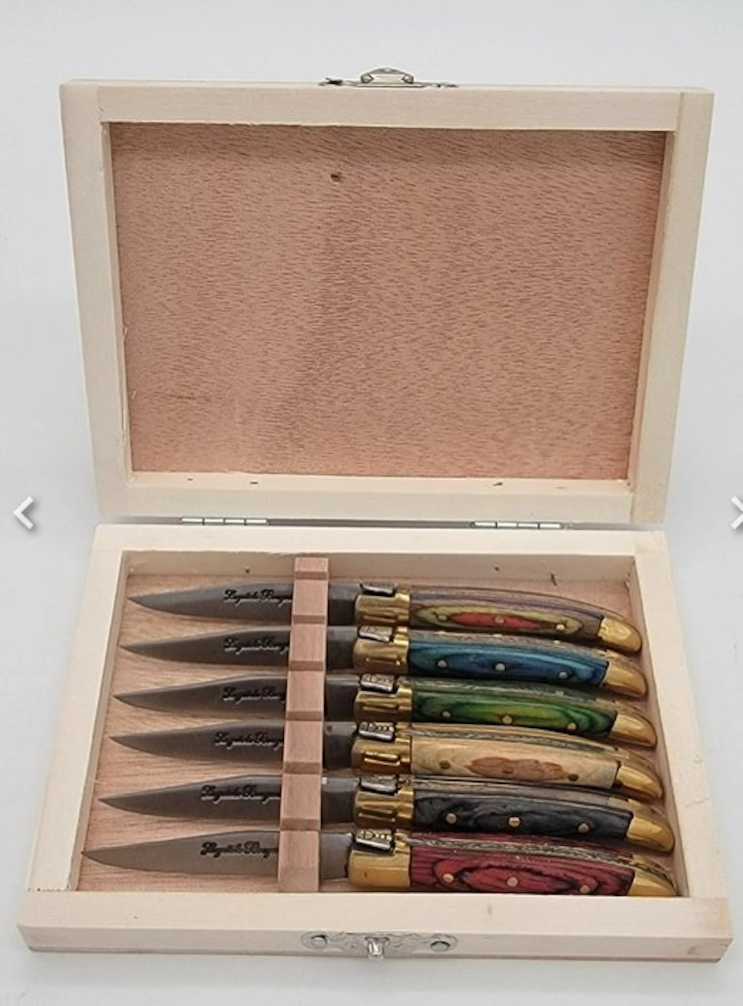 Laguiole Bougna - Table knife set - Steel, Wood - Aperitif toothpick.