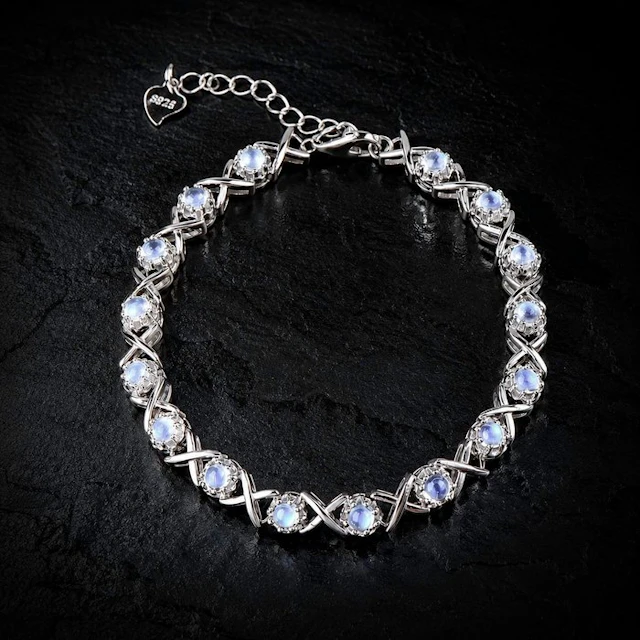 No reserve price - Bracelet Silver - Labradorite - Certified