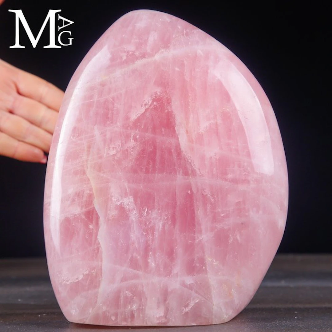 Large Rose Quartz from Madagascar - Polished Freeform...