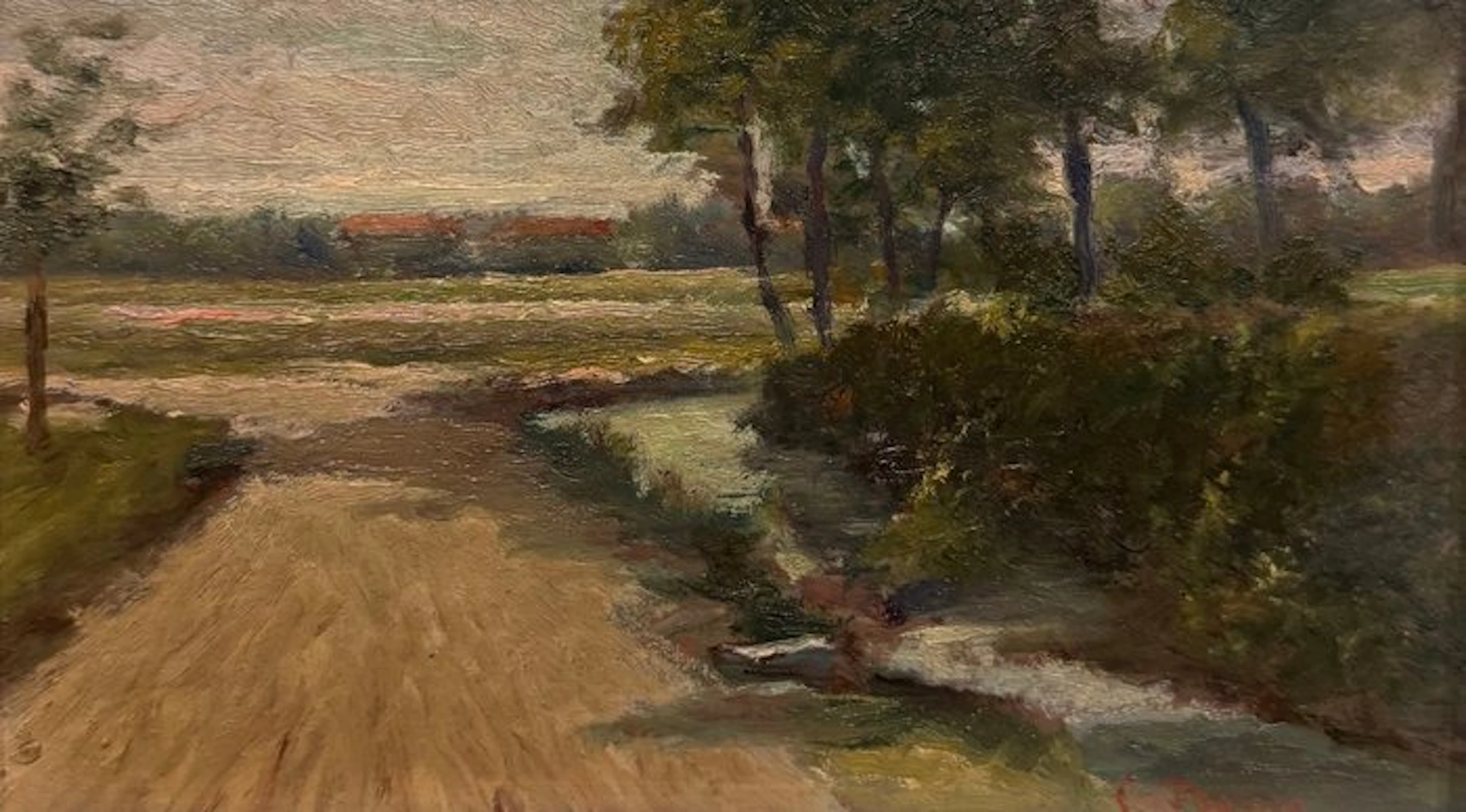 Scuola italiana (XIX-XX) - Scorcio di Campagna con Canale