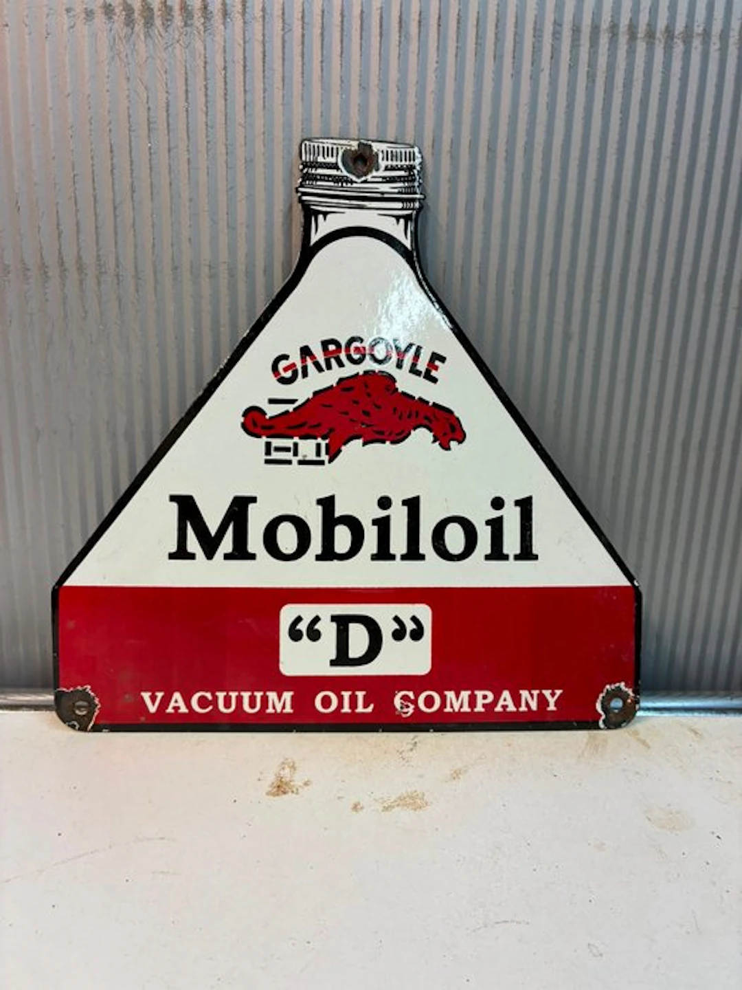 Mobil Oil Gargoyle – Enamel Advertising Sign – Vacuum Oil...