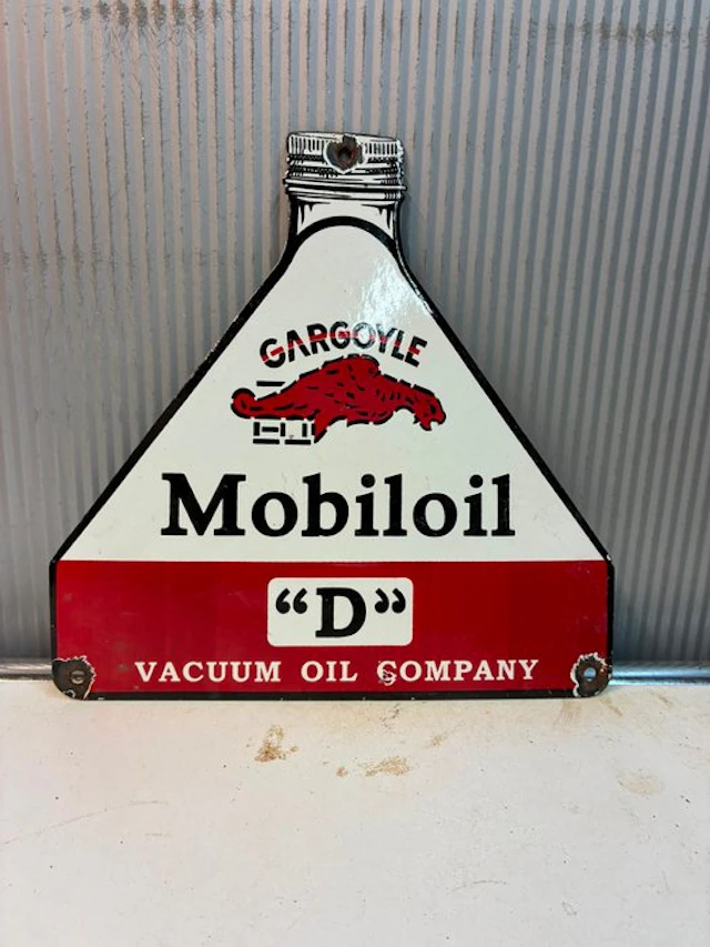 Mobil Oil Gargoyle – Enamel Advertising Sign – Vacuum Oil...
