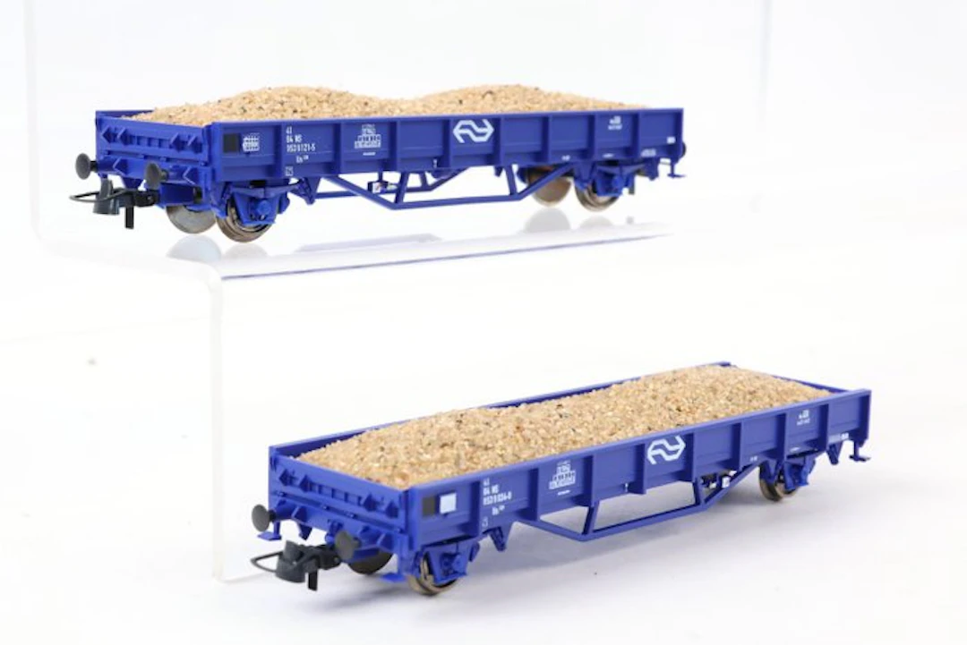 Roco H0 - 67028 - Model train freight wagon set (1) - Two blue gravel trucks