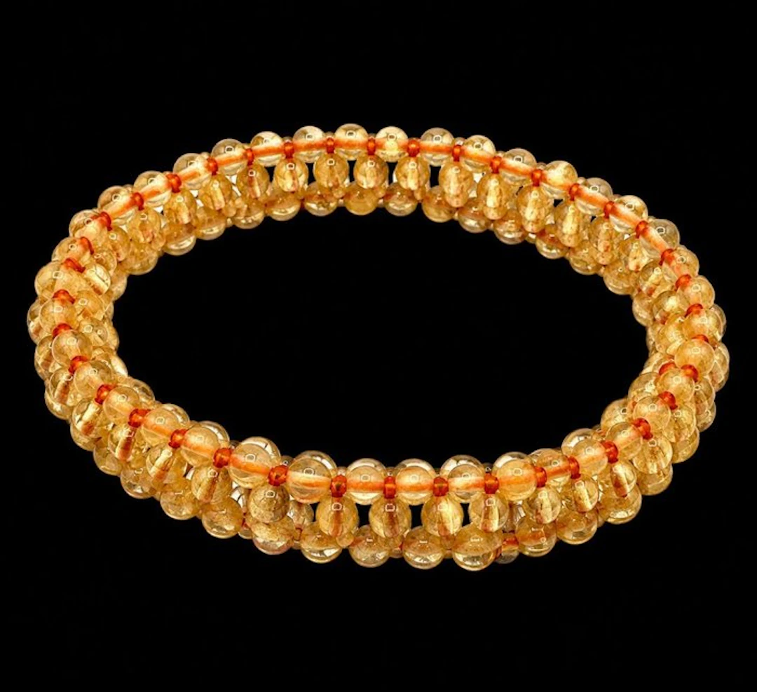 Premium Quality Rutilated Quartz Bead Bracelet - Bracelet