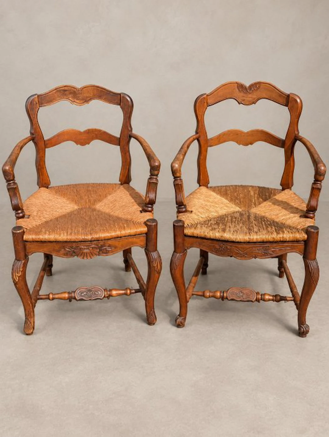 Chair (2) - Walnut - Louis XV Provençal