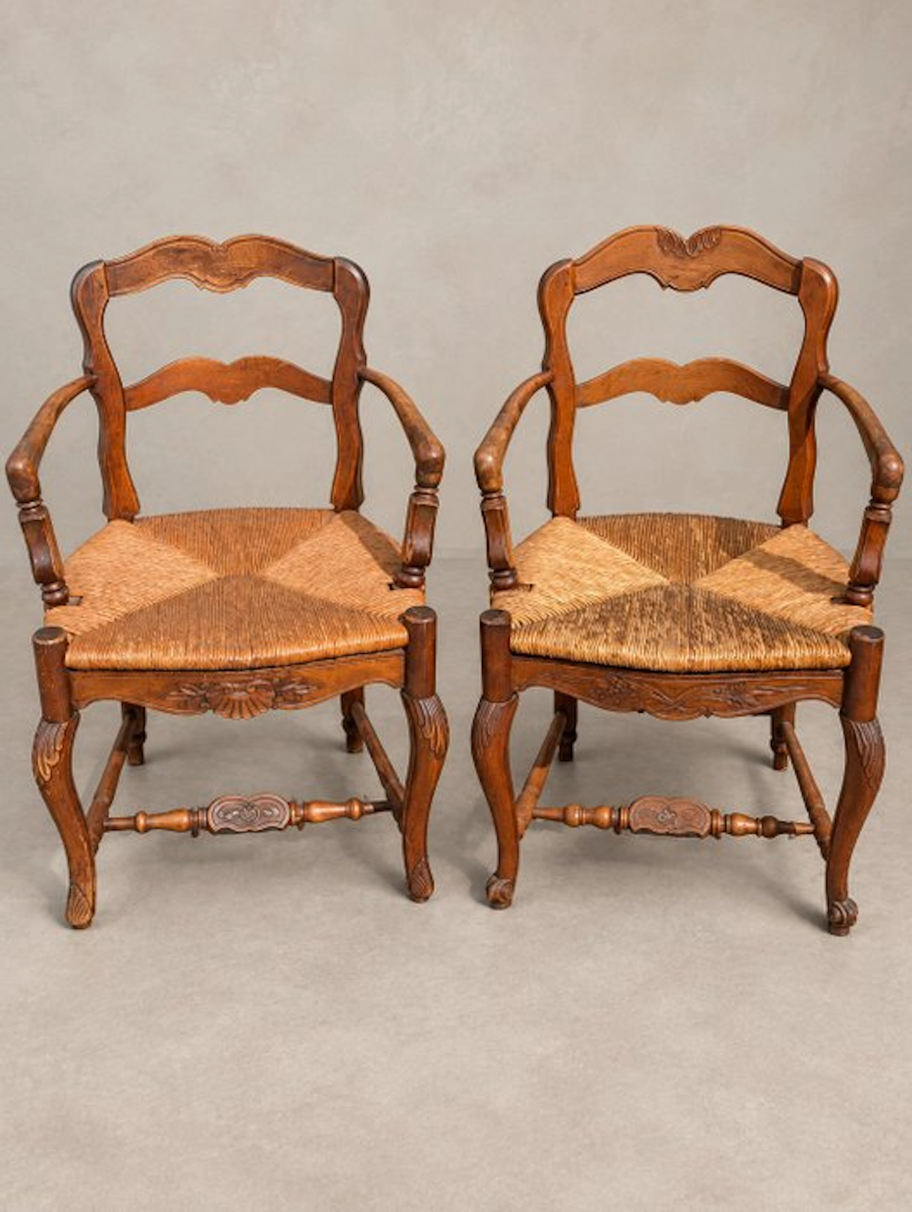 Chair (2) - Walnut - Louis XV Provençal