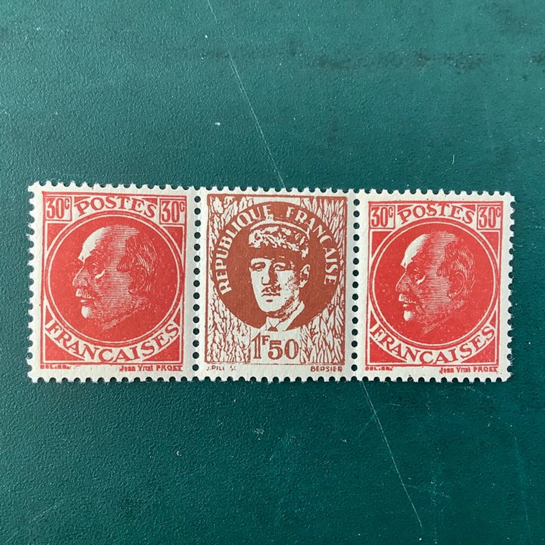 German Empire 1943/1944 - Propaganda forgeries for France: block of three