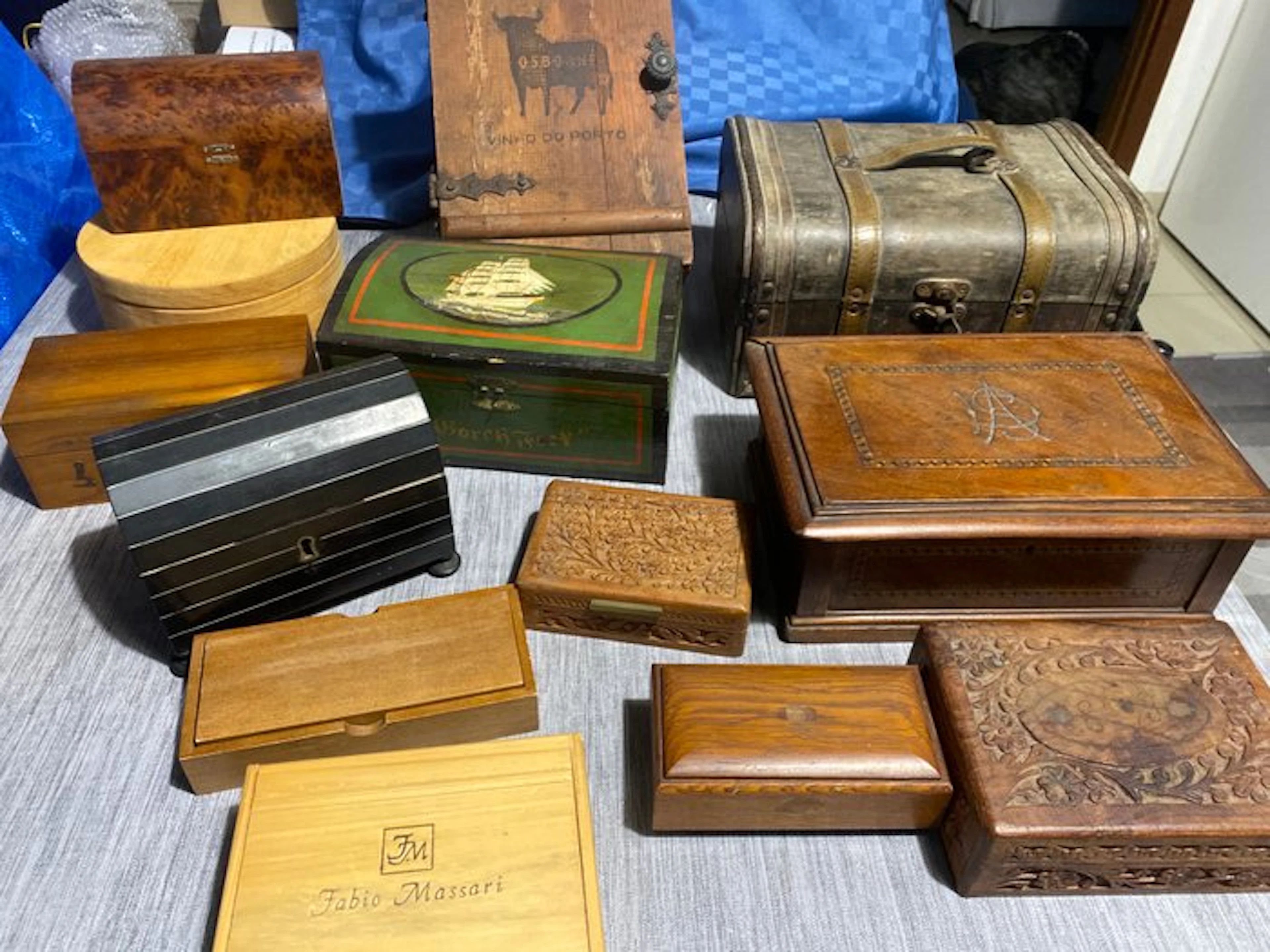 Jewellery box (13) - Wood - 13 boxes of various eras