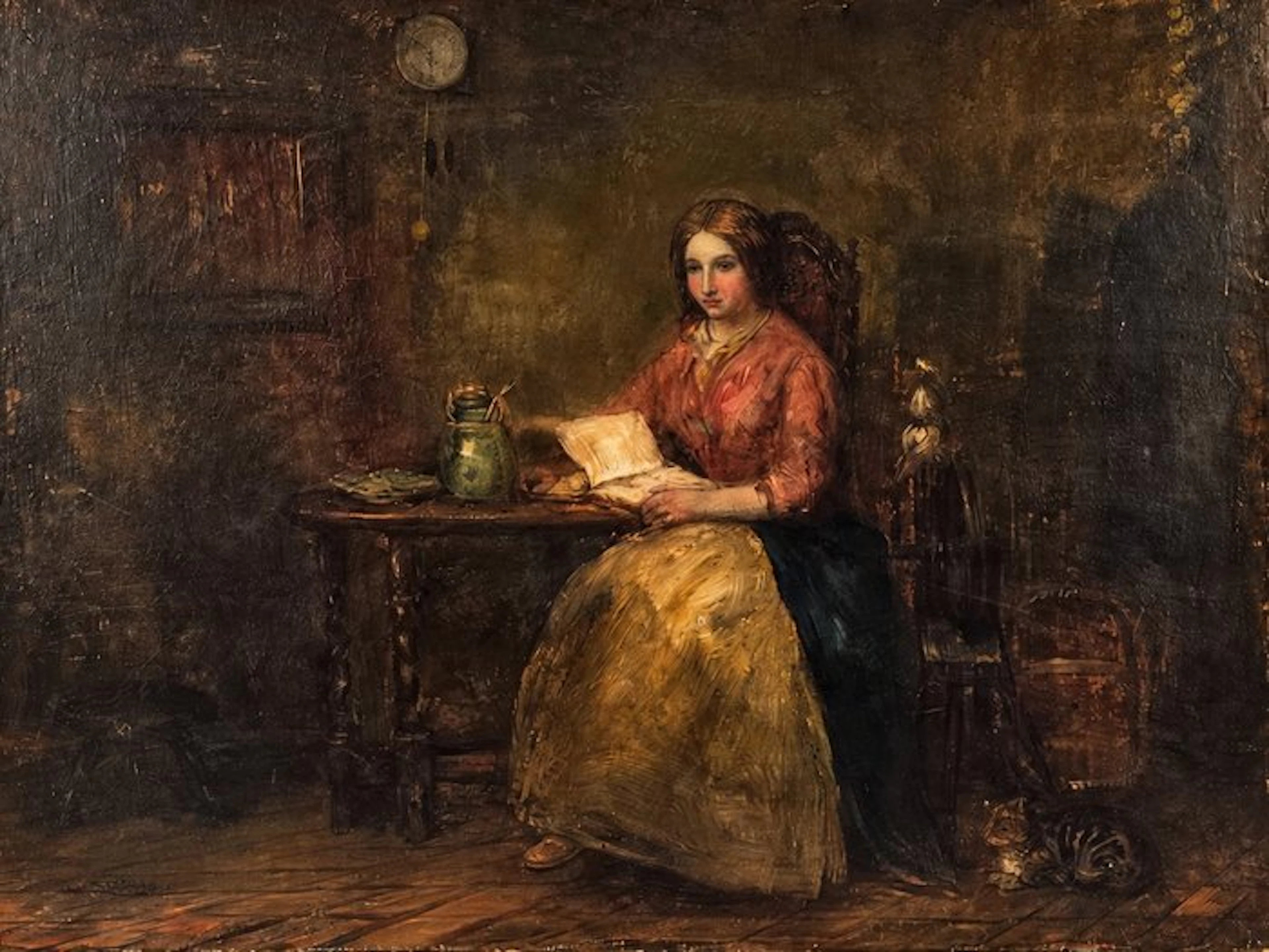 Henry Mark Anthony (1817–1886), Attributed to - Young Woman with a Book