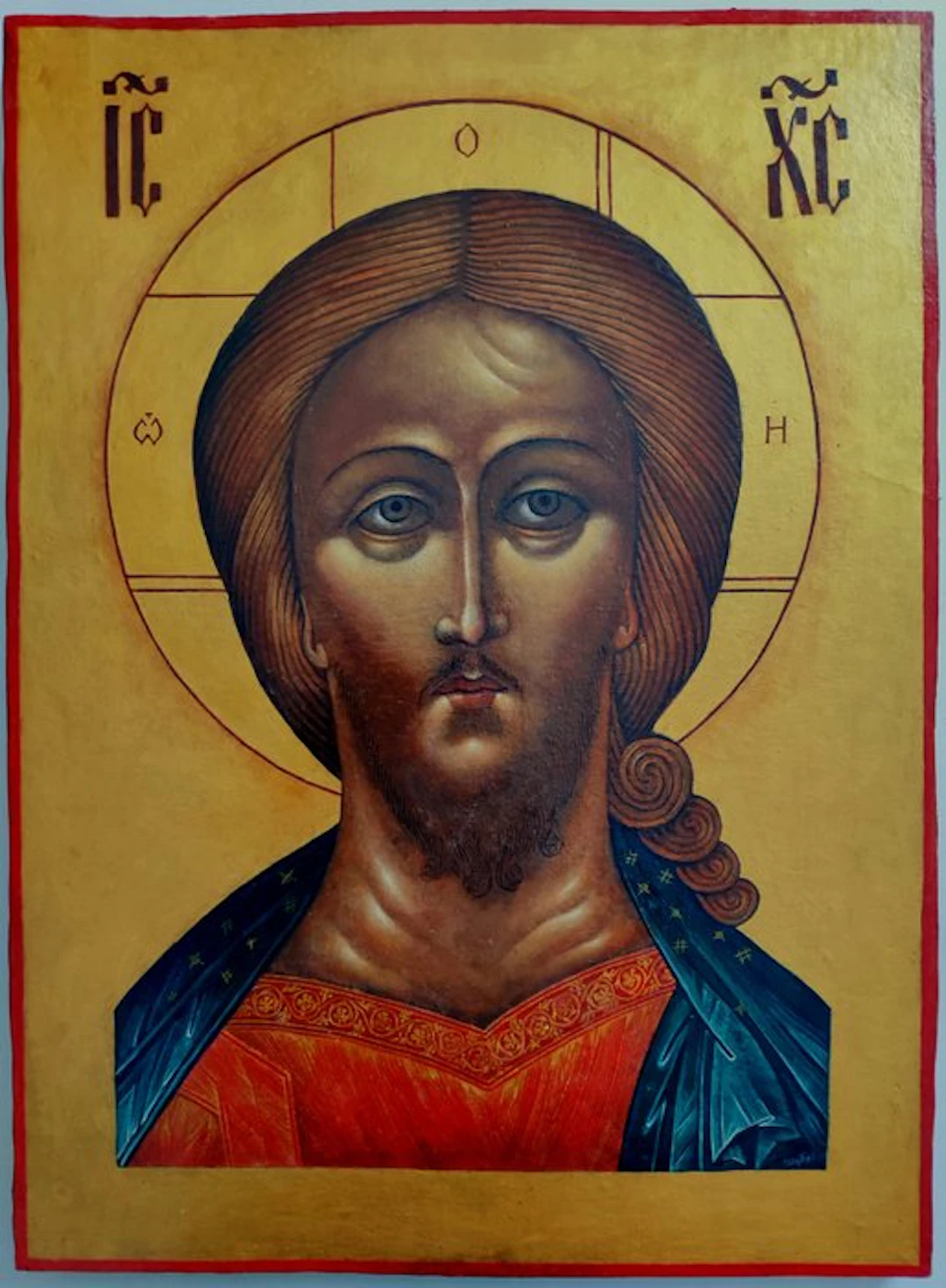 Icon - Christ Pantocrator - Wood - Hand-painted - XL - 48.3 x 66 cm