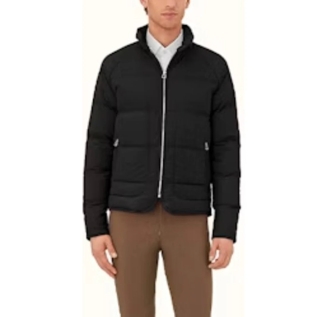 Hermès - Lightweight Black Down Jacket with Stand Collar - Coat