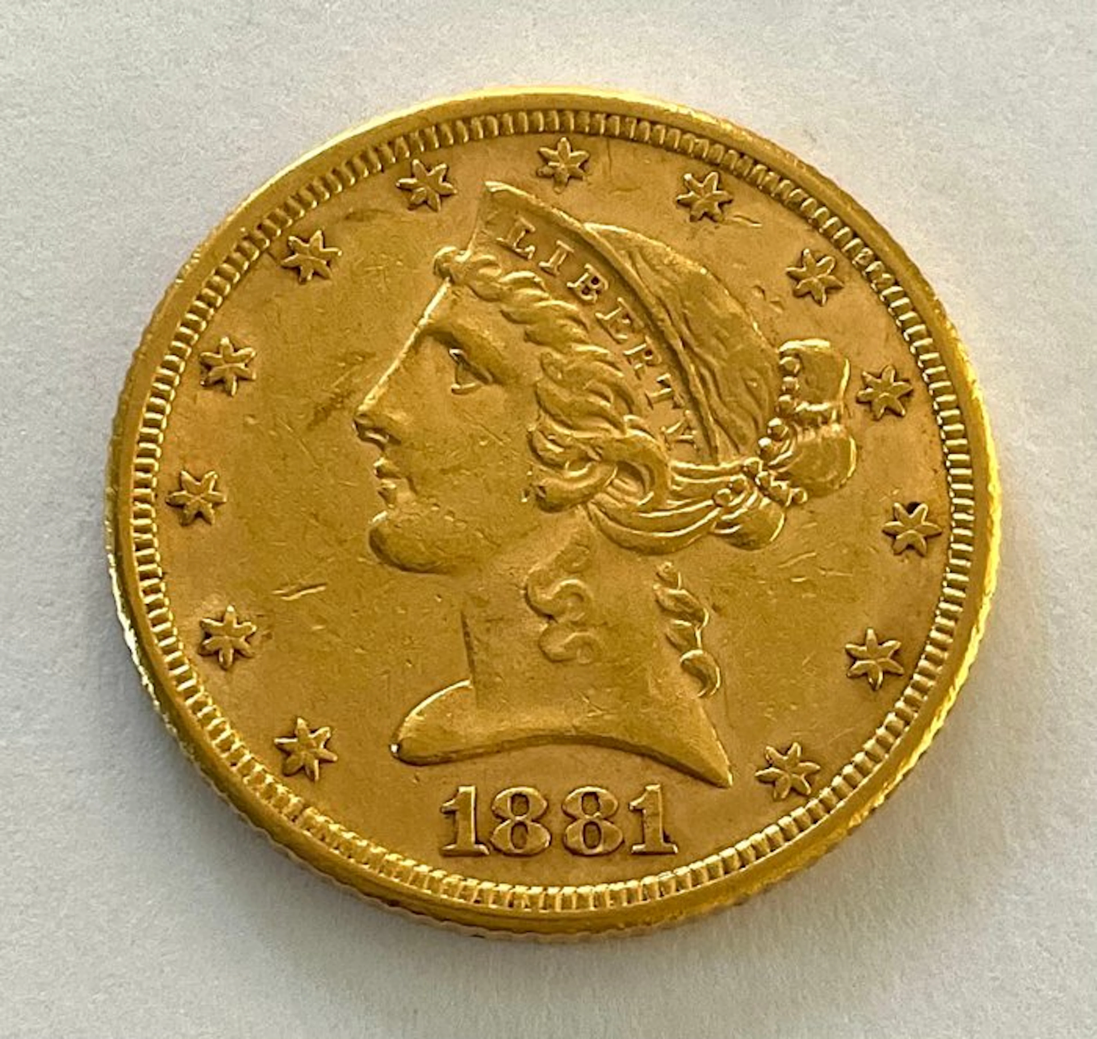 United States. 5 Dollars 1881 - Liberty Head