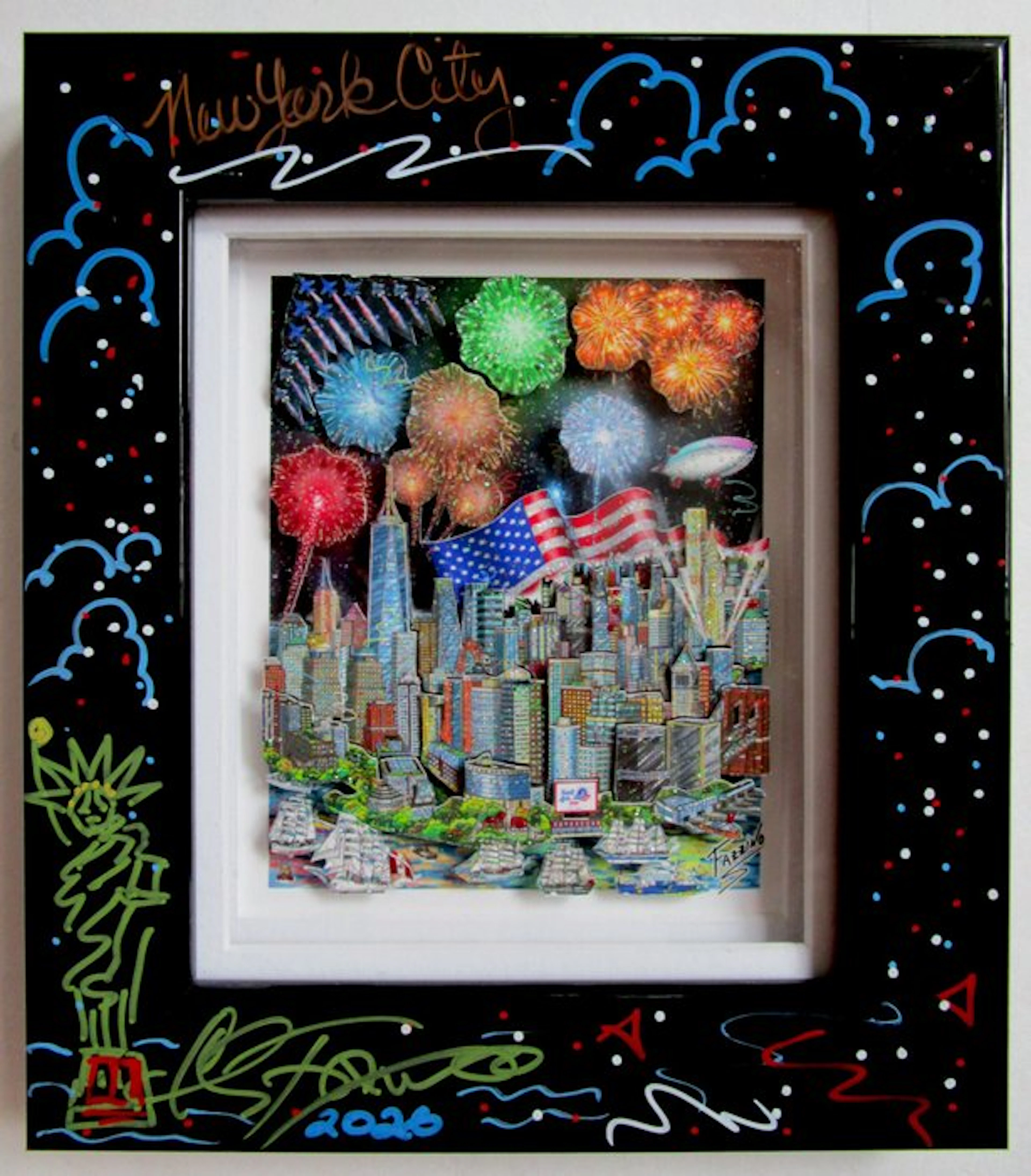 Charles Fazzino (1955) - 3D Sail 4Th 250 - handsigniert + Zeichnung -