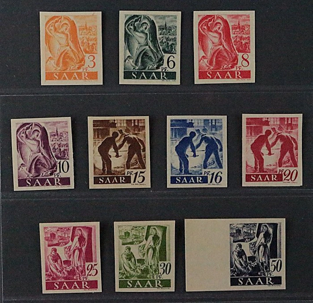 Saarland 1947 - SAAR 207-20 ZU ** Postal stamps UNPERFORATED