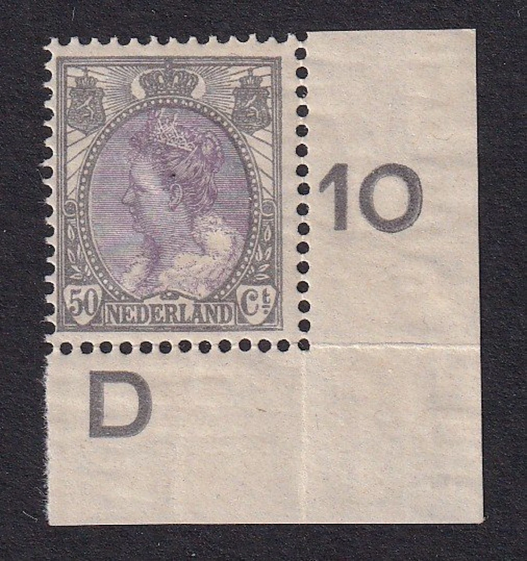 Netherlands 1899 - 50 Cent Queen Wilhelmina with velvet trim - NVPH 75