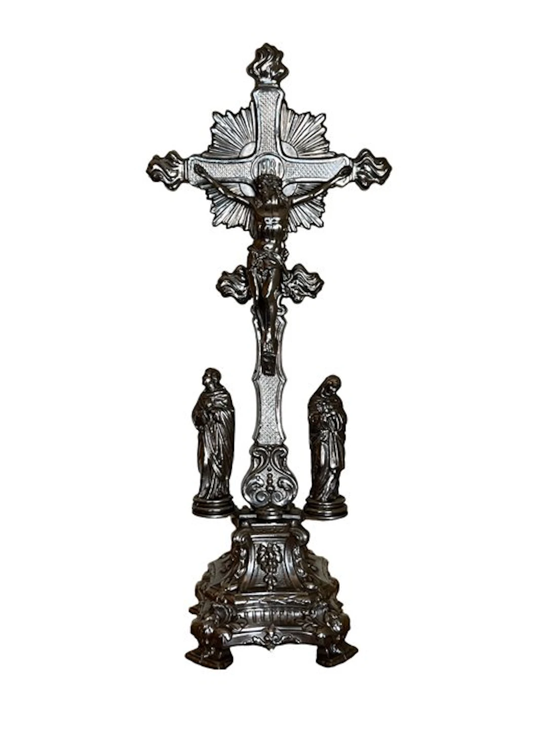 Crucifix (3) - Metal - 1930-1940 - Elegant altar cross, 44 cm