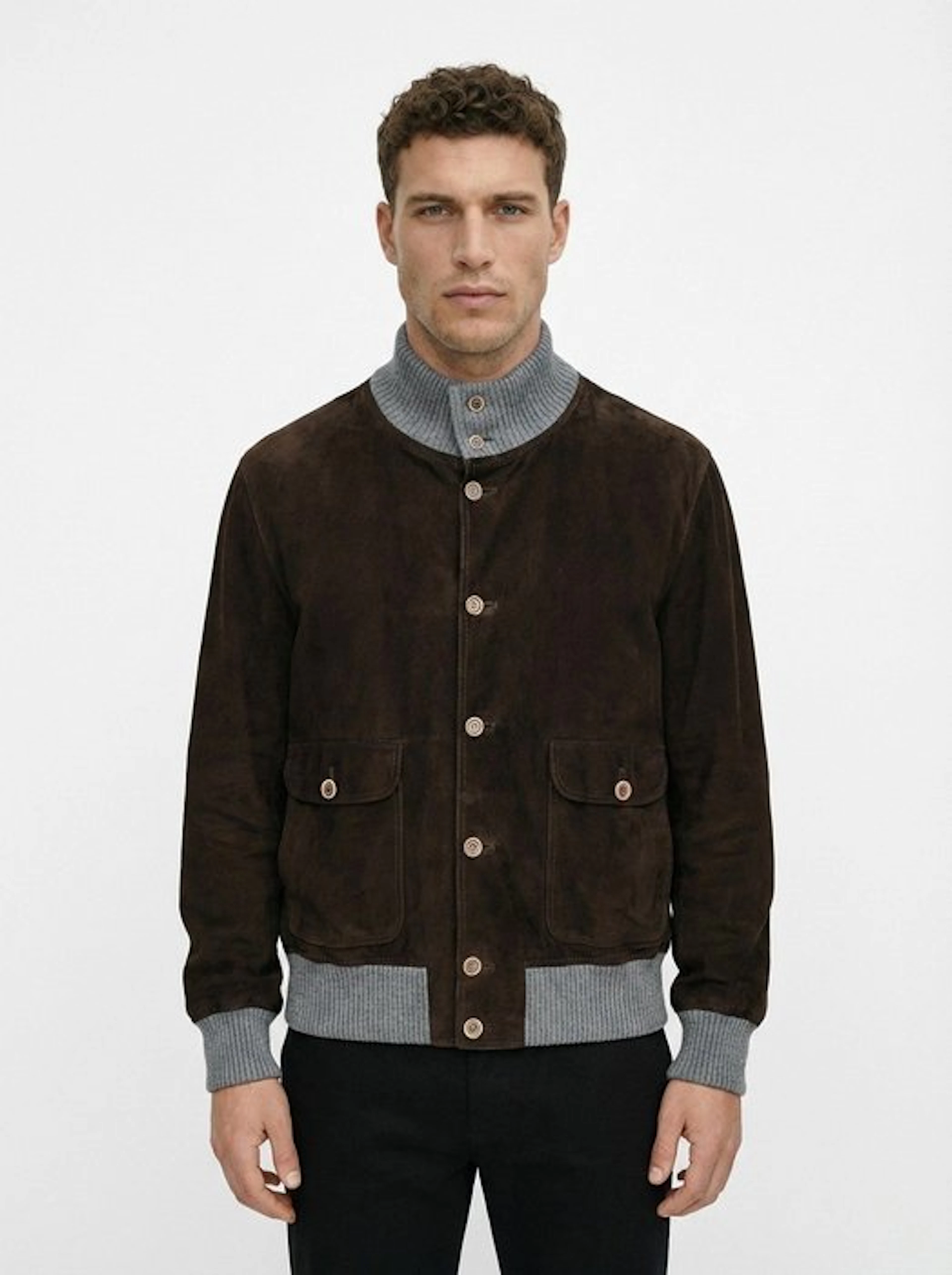 SALFRA - 50 IT - Suede Leather Bomber Jacket Brown 100%...