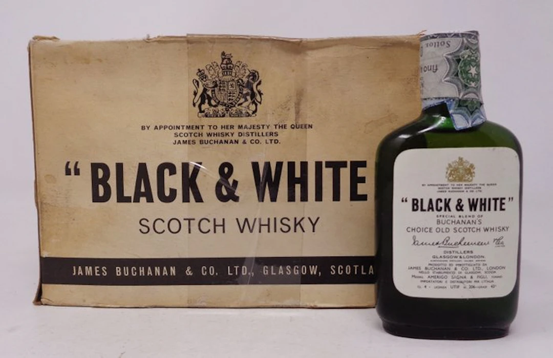 Black & White - Miniature - b. 1980s - 4cl - 12 bottles