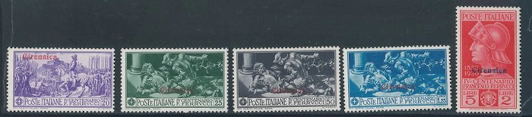 Italian Cyrenaica - Ferrucci, complete series no. 63/67.