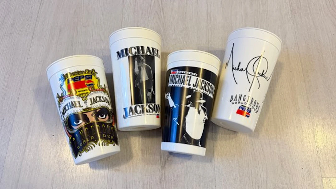 Michael Jackson - Vintage Dangerous World Tour Pepsi Plastic Cups (4) - 1992