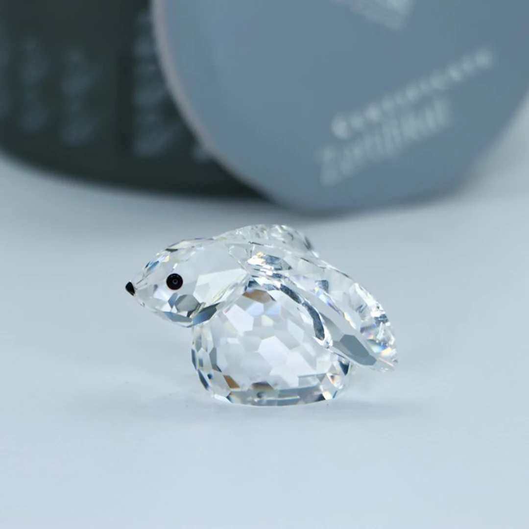 Figure - Swarovski - Konijntje met Lange Oren (Boxed + certificate) - Crystal