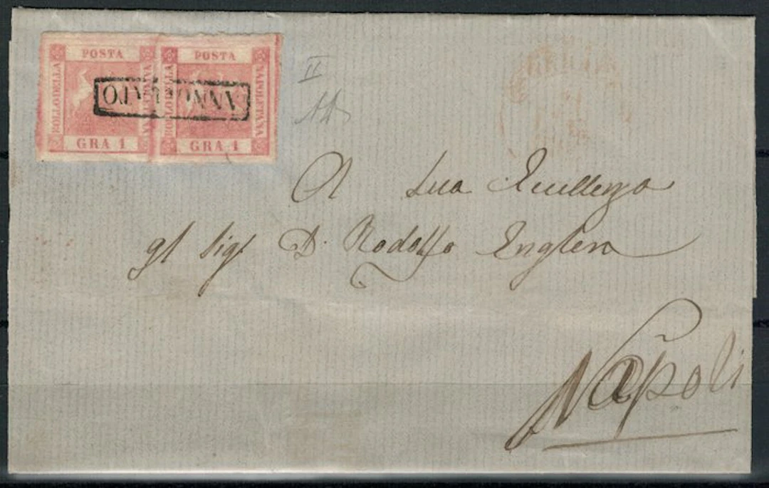 Italian Ancient States - Naples 1858 - Prepaid envelope...