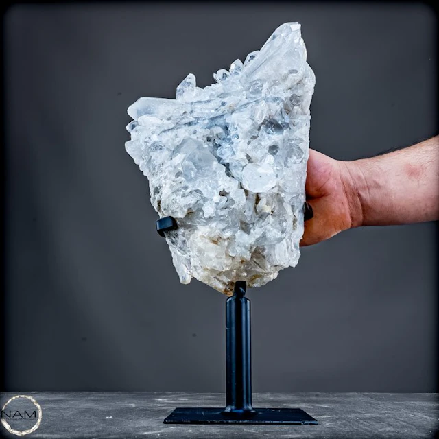 Natural Lemurian quartz crystal cluster from Brazil – A...