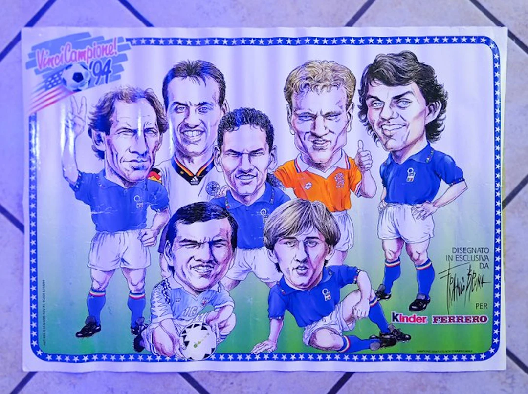 Franco Bruna - Italia - Poster Ferrero - Fifa World Cup USA '94 - Franco Baresi