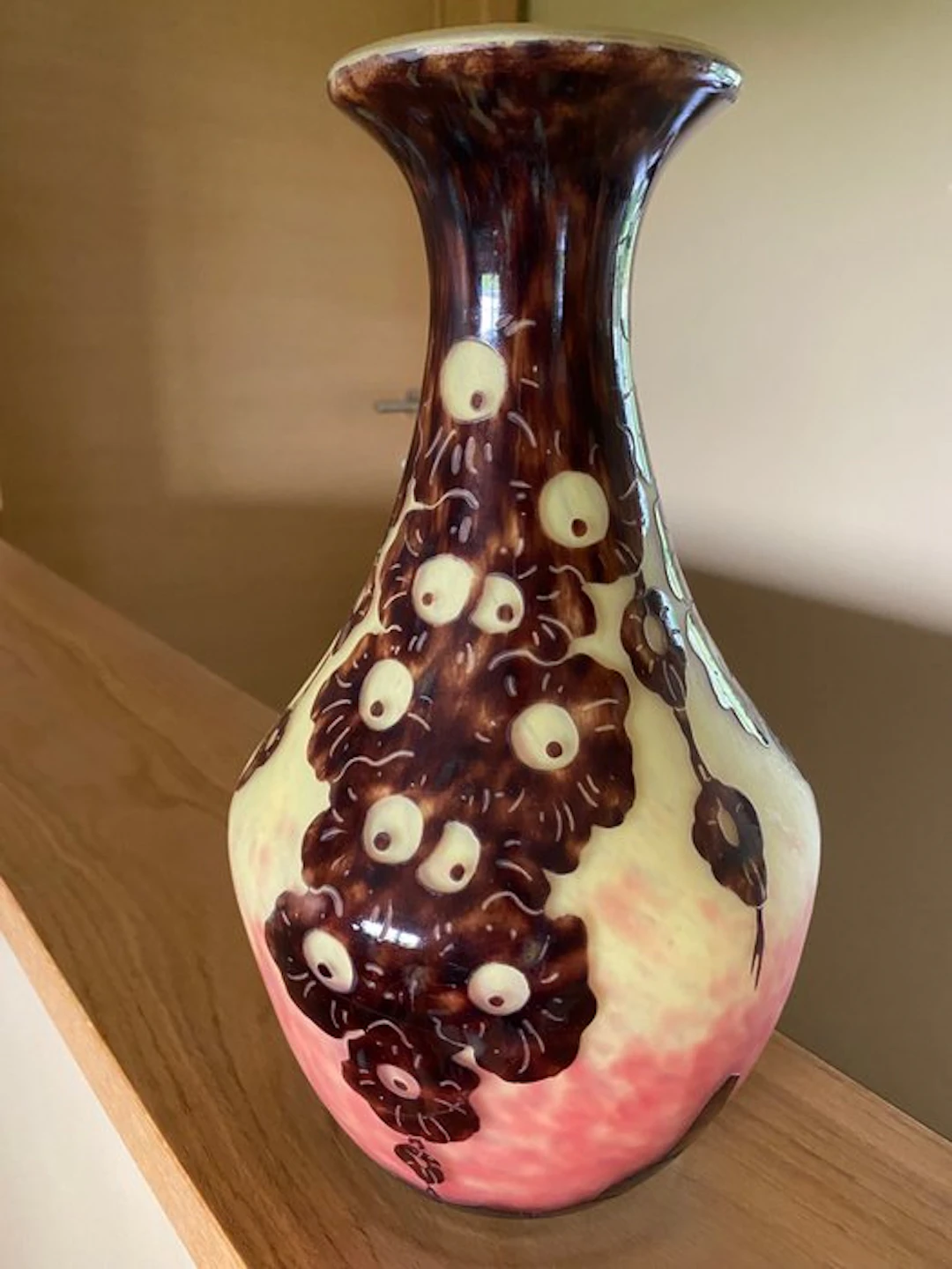 Vase - Glass - Le Verre Français - Campanules and Oaks